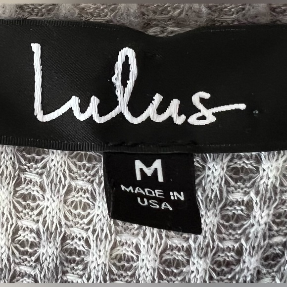 LuLu’s Crop Top Long Sleeve Waffle Knit Marble Tee - Picture 3 of 3